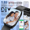 Smartwatch für Damen und Herren, 1,85 Zoll HD-Touchscreen, Smartwatch mit Bluetooth-Anrufen, 112 Sportmodi, Fitnessuhr, Herzfrequenzmesser, Schlafmonitor