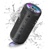 Ortizan Tragbarer Bluetooth-Lautsprecher mit Panel, IPX7, 30 Stunden Spielzeit, Schwarz