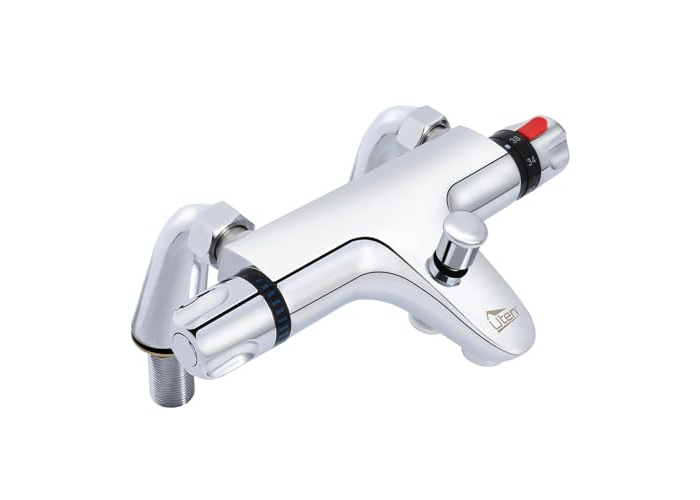 Uten thermostatic mixer tap for shower and bath – Safe 38°C safety button Uten thermostatic mixer tap for shower and bath – Safe 38°C safety button