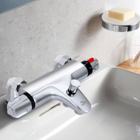 Uten thermostatic mixer tap for shower and bath – Safe 38°C safety button