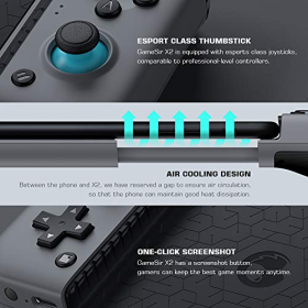 GameSir X2 Bluetooth Mobile Game Controller, Phone Controller for Android and iOS, Supports Xbox Game Pass, xCloud, Stadia, Vortex (Bluetooth Version 2021)