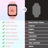 Kinder-Smartwatch mit Telefonfunktion, SOS, Kamera und Spielen, Pink