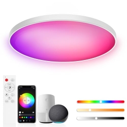 Светодиодный потолочный светильник Birnetek 30 Вт, RGB, регулировка яркости, управление через приложение и Alexa, дистанционное управление