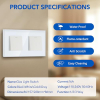 BSEED Double Light Switch with Glass Frame, Flush Mount, White