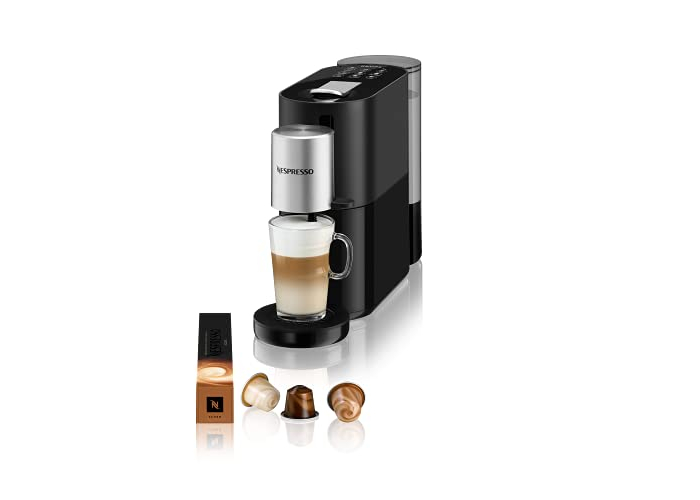 Cafetera de cápsulas para sistema Nespresso, negra/plateada – Krups Cafetera de cápsulas para sistema Nespresso, negra/plateada – Krups