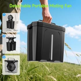 XTTANK 11L Camping Fan with LED, 20000mAh, 3 Speeds, 3 Mist Modes