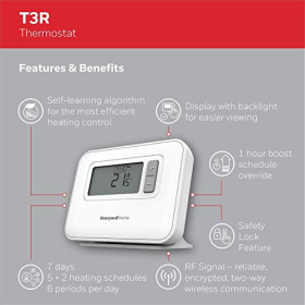 Termostato inalámbrico programable Honeywell Y3C710RFEU T3R de 7 días, color blanco