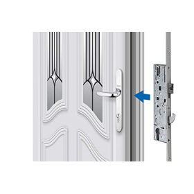YALE YDM-PRO-PVCU-45 DOORMASTER Защелка с рычагом для дверей ПВХ, 2 регулируемых крючка и ролика
