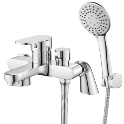 Grifo de bañera Hermodly con ducha de mano, 3 modos, cromado, 180 mm