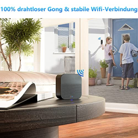 uHomePro Video-Türklingel mit Kamera, 1080P Wi-Fi, Bewegungserkennung, Zwei-Wege Audio & Nachtsicht