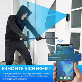 uHomePro Video-Türklingel mit Kamera, 1080P Wi-Fi, Bewegungserkennung, Zwei-Wege Audio & Nachtsicht
