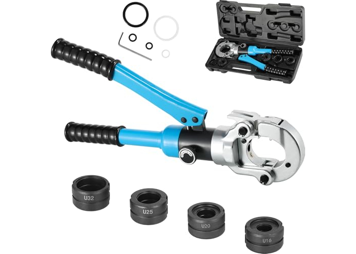 Pipe crimping tool for multilayer pipes with 360° rotating head Pipe crimping tool for multilayer pipes with 360° rotating head