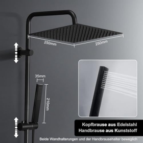 Görbach Duschsäule Hydromassage Edelstahl 304, Höhenverstellbar, mit Handbrause & Regenduschkopf