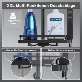 Görbach Duschsäule Hydromassage Edelstahl 304, Höhenverstellbar, mit Handbrause & Regenduschkopf