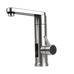 Electric hot water tap, 220V, 3000W, stainless steel, LED display, 360° rotatable