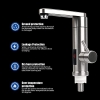 Grifo eléctrico de agua caliente, 220 V, 3000 W, acero inoxidable, pantalla LED, giratorio 360°
