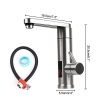 Grifo eléctrico de agua caliente, 220 V, 3000 W, acero inoxidable, pantalla LED, giratorio 360°