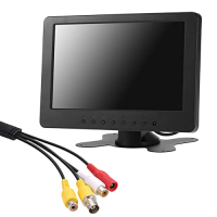 Docooler 7-Zoll LCD-Monitor 1024x600, 16:9, AV/BNC-Eingänge, mit Audio, für CCTV, PC und DVD, EU-Stecker