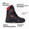 Kettensägen-Schutzstiefel Yukon Oregon aus Leder, Schwarz/Rot  