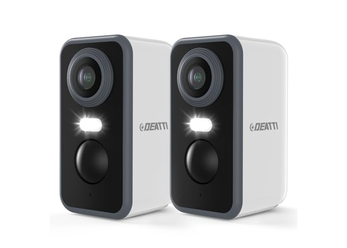 DETATI 2K WiFi Surveillance Cameras, Wireless, Color Night Vision & Alarm Siren DETATI 2K WiFi Surveillance Cameras, Wireless, Color Night Vision & Alarm Siren