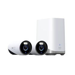 eufy Security eufyCam E330, 4K outdoor camera, 24/7 recording, AI facial recognition, set of 2, including HomeBase 3
