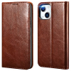 Funda ICARER para iPhone 14 2022 con cierre magnético, bloqueo RFID, ranuras para tarjetas e interior de TPU para iPhone 14 de 6,1 pulgadas (marrón)