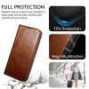 Funda ICARER para iPhone 14 2022 con cierre magnético, bloqueo RFID, ranuras para tarjetas e interior de TPU para iPhone 14 de 6,1 pulgadas (marrón)