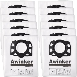 Bolsas para aspiradora KFI 357 para Kärcher WD2 WD3, paquete de 15, filtro de vellón