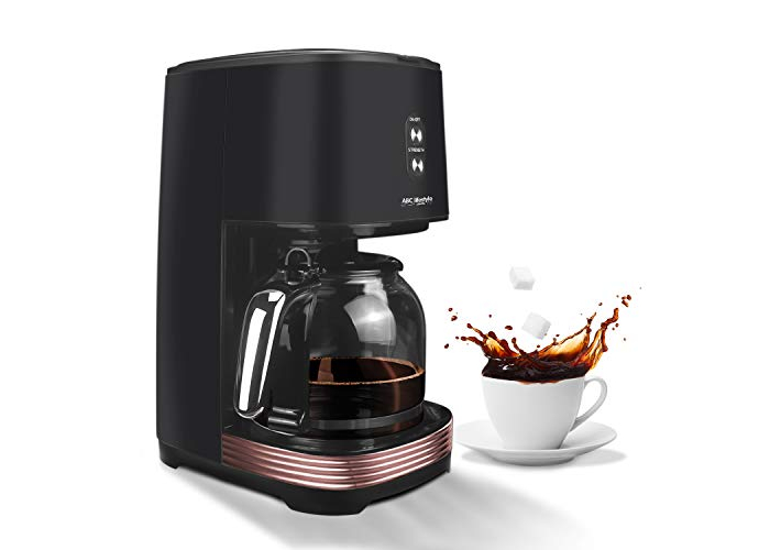 Retro filter coffee machine with permanent filter, up to 12 cups, retro design coffee machine with 1.5 liter glass jug, hotplate | automatic switch-off | does not drip (black) Retro filter coffee machine with permanent filter, up to 12 cups, retro design coffee machine with 1.5 liter glass jug, hotplate | automatic switch-off | does not drip (black)