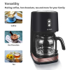 Retro filter coffee machine with permanent filter, up to 12 cups, retro design coffee machine with 1.5 liter glass jug, hotplate | automatic switch-off | does not drip (black)