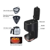 Retro filter coffee machine with permanent filter, up to 12 cups, retro design coffee machine with 1.5 liter glass jug, hotplate | automatic switch-off | does not drip (black)