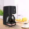 Retro filter coffee machine with permanent filter, up to 12 cups, retro design coffee machine with 1.5 liter glass jug, hotplate | automatic switch-off | does not drip (black)