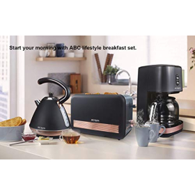 Cafetera de filtro retro con filtro permanente, hasta 12 tazas, cafetera de diseño retro con vaso de 1,5 litros, placa de cocción | transmisión automática | No muy grande (negro)
