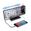 Projektionswecker digital, 7" LED, Dual-Alarm, USB