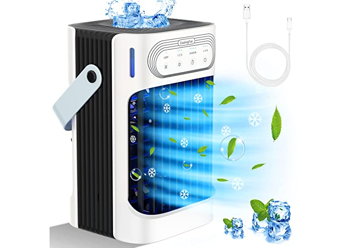 FethFire Mini Air Conditioner – 800 ml, 3 levels, timer, LED, 10W FethFire Mini Air Conditioner – 800 ml, 3 levels, timer, LED, 10W