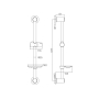 Ibergrif M20802 – Shower rail with holder for soap dish (chrome-plated)