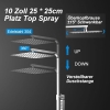 YOOZENA shower set with thermostat, 25x25 cm head shower, stainless steel, rain shower