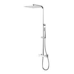 YOOZENA Duschset mit Thermostat, 25x25 cm Kopfbrause, Edelstahl, Regenbrause