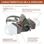 Mascarilla respiratoria RHINO Smart Solutions para pintura, polvo y gases orgánicos A1 | RH-M101 Mascarilla protectora antipolvo reutilizable con gafas, guantes y filtro de carbón activado