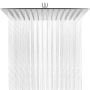 HAUSPROFI shower head rain shower bathroom fitting, shower, luxury head shower 12 inch rain shower rain shower head, square 304 stainless steel brushed chrome finish (30 x 30cm)