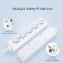 Aigostar extension strip with 5 plugs 16A 2P + E with 3 meter cable e.g. color white