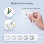 Aigostar extension strip with 5 plugs 16A 2P + E with 3 meter cable e.g. color white