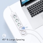 Aigostar extension strip with 5 plugs 16A 2P + E with 3 meter cable e.g. color white