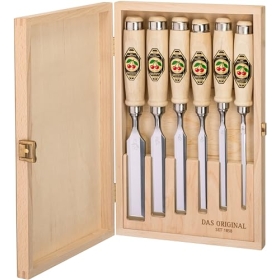 CHERRIES Tools chisel set – 6 pieces, hornbeam handles, in a wooden box