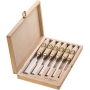 CHERRIES Tools chisel set – 6 pieces, hornbeam handles, in a wooden box