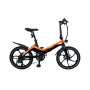 Blaupunkt Fiene LT 300 20 inch E-Folding Bike Orange/Black with Dot Blue Handlebar Bag