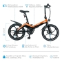 Blaupunkt Fiene LT 300 20 inch E-Folding Bike Orange/Black with Dot Blue Handlebar Bag