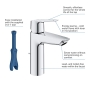 Grohe QUICKFIX Start bathroom faucet – single-lever mixer with installation tool