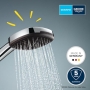 Wassersparende Handbrause Grohe Vitalio 110, quadratisch, Chrom, 3 Strahlarten