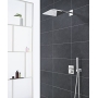 Grohe Rainshower 310 SmartActive CUBE – shower head set with two jet types. 310 mm shower head, wall bracket, 400 mm shower arm (26479000)